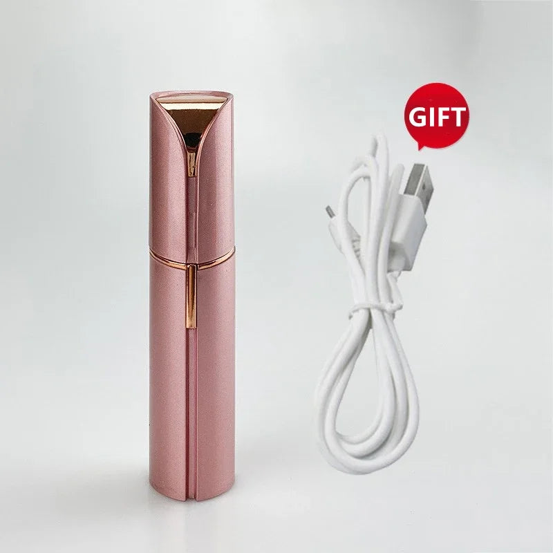 Depiladora facial eléctrica USB para mujeres. Indolora, con luz, portátil y veloz.